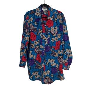 Vintage Floral Button-Up Shirt‎ by Partners for Mervyns Size M *A0056